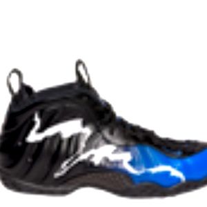 Air foams Nike black white and blue